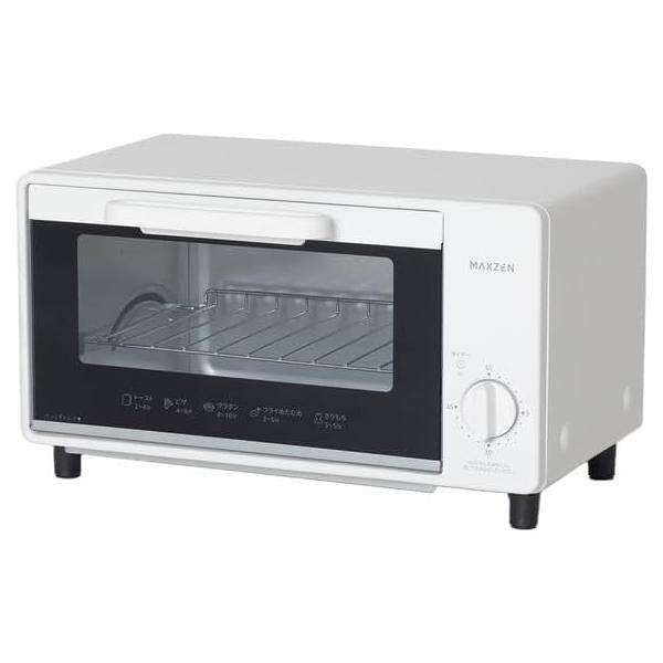 MAXZEN トースター 1000W 2枚焼き タイマー15分 オーブントースター 白 ホワイト MT-MD01-WH マクスゼン