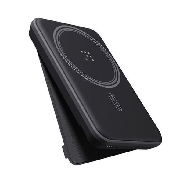 VOLTME MagSafe対応 7.5W ワイヤレス充電モバイルバッテリー 5000mAh ケーブル付属 木炭 MagPak 5K B3018