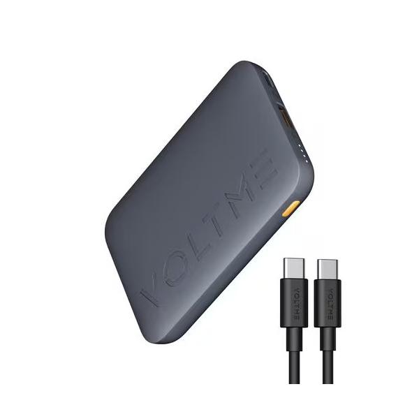 VOLTME 22.5W USB-C ＋ USB-A 10000mAh 薄型 モバイルバッテリー ケーブル付属 ブルー Hypercore 10K B3023