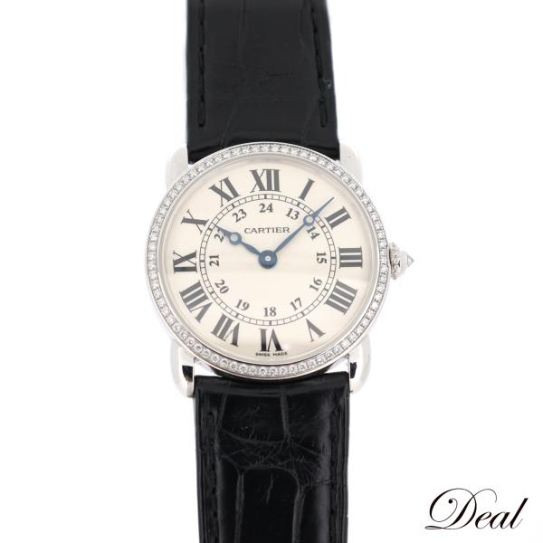 Cartier K18WG ベゼルダイヤ カルティエ ロンド ルイ SM WR000251  