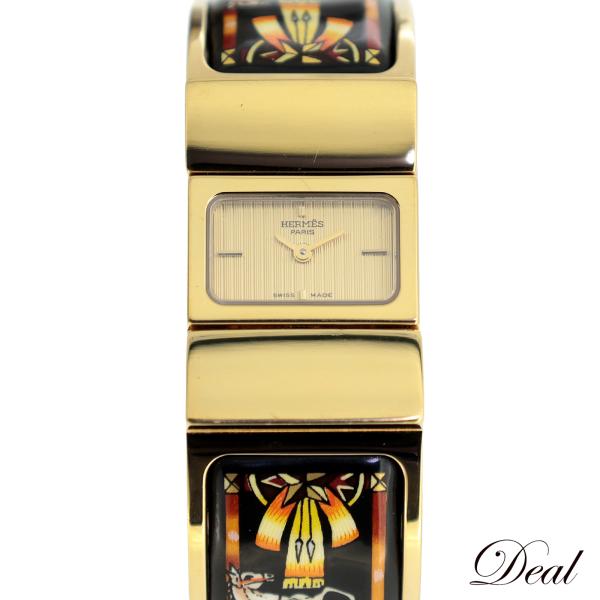 HERMES エルメス ロケ バングル ウォッチ LO1.201 七宝焼き レディース  