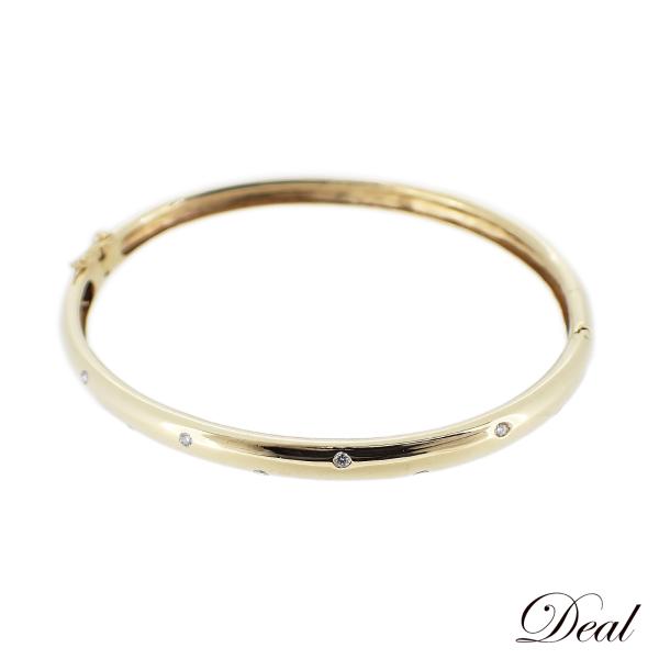 専用130 稼働【美品】GIVENCHY ゴールド　バングル　ダイヤ　レディース K18YG ダイヤ 0.17ct 3.4g バングル ゴールド レディース ブレスレット