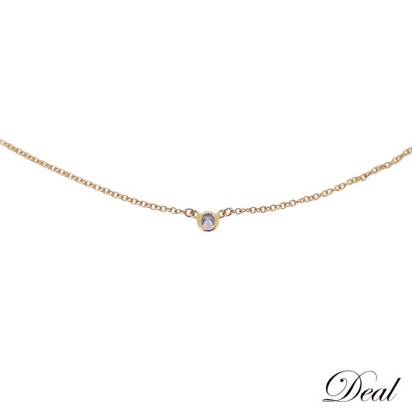 ティファニー　バイザヤードネックレス　ダイヤモンド1.2ct 750K18 YG TIFFANY&Co.（ティファニー） バイザヤード K18YG 1Pダイヤ 1.7g