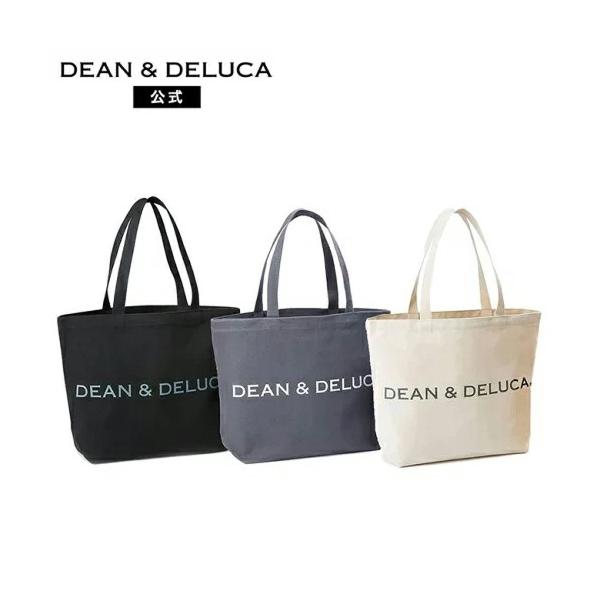 ディーンアンドデルーカ トートバッグ Lサイズ  (チャコールグレー / ブラック / ナチュラル)  DEAN&DELUCA 人気 A4 大容量