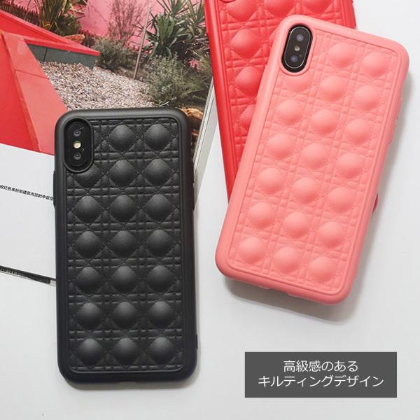 [メール便送料無料,代引き不可]iPhoneX/XS/XRキルティングシリコンケース アイホン 滑り止め 耐衝撃 落下防止 軽量 おしゃれ