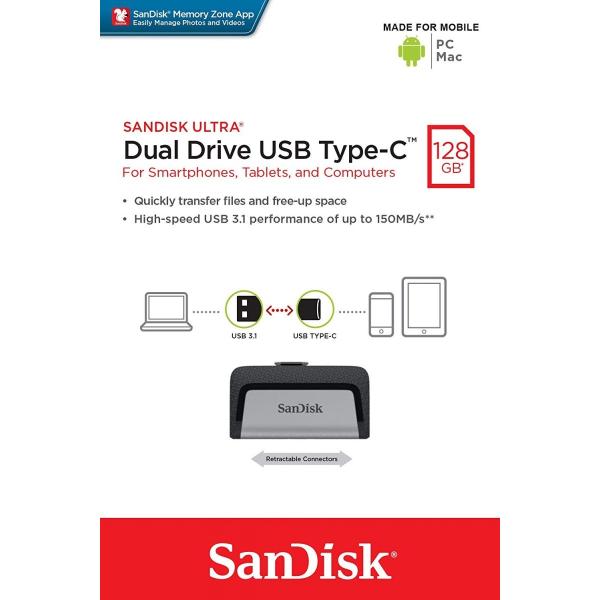  SanDisk TfBXN USB3.1Ή Type-C  Type-AfARlN^ R:150MB/s SDDDC2-128G-G46 [COe[i]([4܂ő)