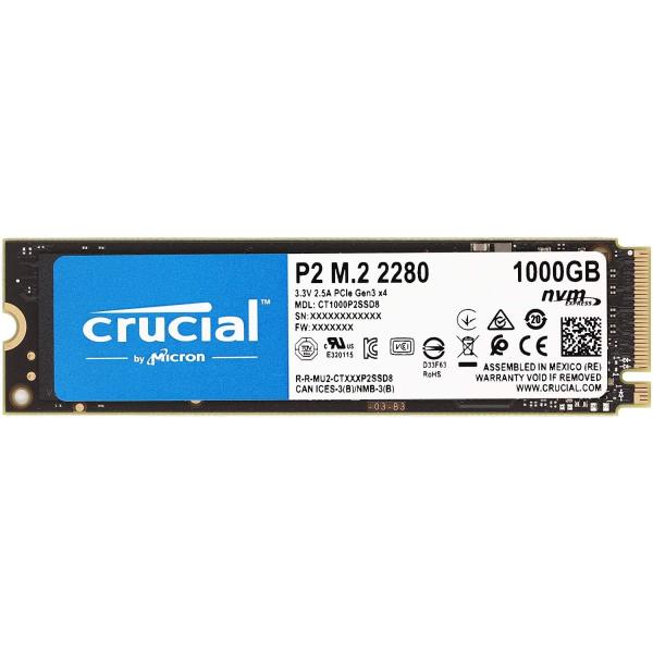 Crucial クルーシャル P5 1000GB M.2 SSD NVMe crucial（クルーシャル） 送料無料 SSD CT1000P2SSD8 NVMe PCIe M.2