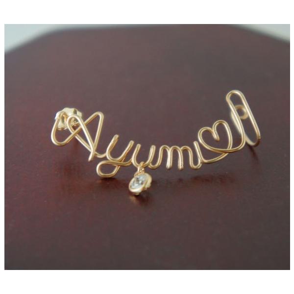 K14gfワイヤーレタードネームイヤーカフ ネームピアス オーダーメイド 華奢 プレゼント ネームアクセサリー ハンドメイド 金属アレルギー Ps5 ジュエリーhallet 通販 Yahoo ショッピング