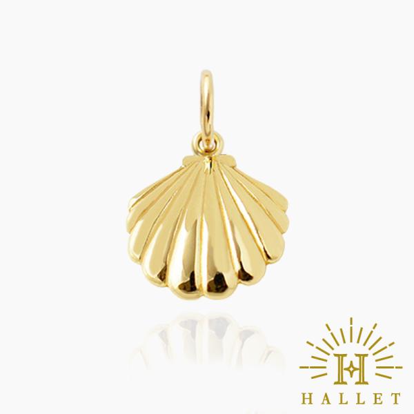 K18 シェル型チャーム k18 ゴールド ネックレス ペンダントトップ 貝殻 シェルチャーム