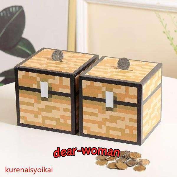 Minecraft マインクラフト 貯金箱 お札 硬貨 木製 お子様 知育 Minecraft マインクラフト 貯金箱 お札 硬貨 木製 お子様 知育