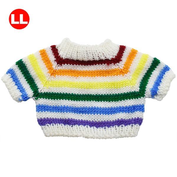 【セーター レインボー LL】身丈：約16.5cm身幅：約19cm首回り：約26〜45cm袖：約12cm袖口周り：約14.5〜22cm※同サイズでもデザインによってサイズ感が異なります。ぬいぐるみのお洋服シリーズ【 BearWear (ベア...