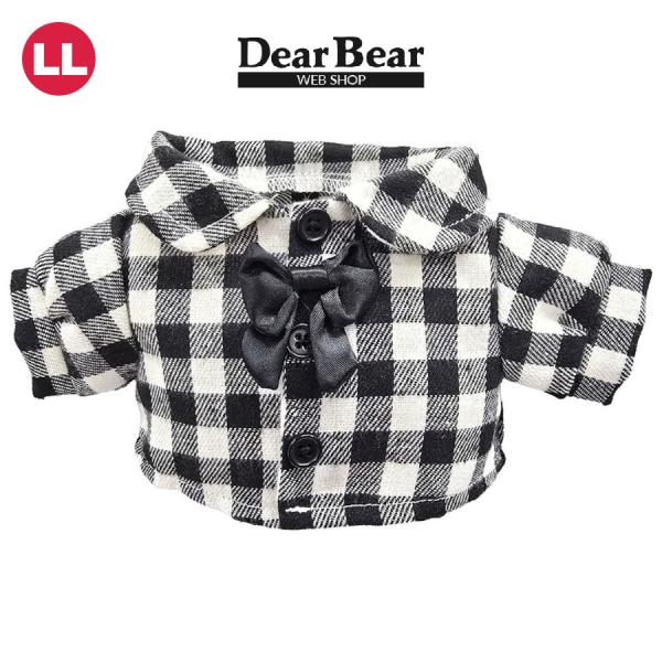 ぬいぐるみ 洋服 シャツ チェック＆ブラックリボン ＬＬ　秋冬26新作 ベアウェア 着せ替え ぬい服 プレゼント