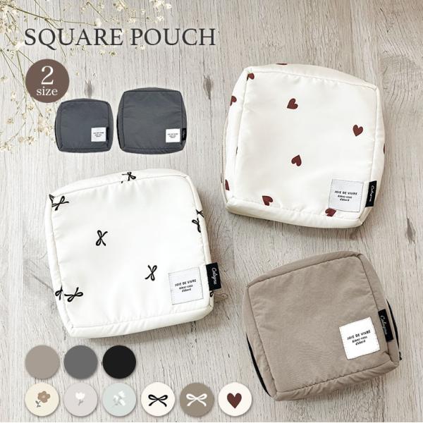持ち歩き・旅行・自宅・収納など用途は様々!おしゃれでシンプルなのでプレゼントにもピッタリ！仕切りで中身スッキリ小さめポーチ♪【おすすめポイント】●立てておけるスクエア型!●シンプルで使いやすいおしゃれなベーシックカラー●ふんわり中綿入りでし...