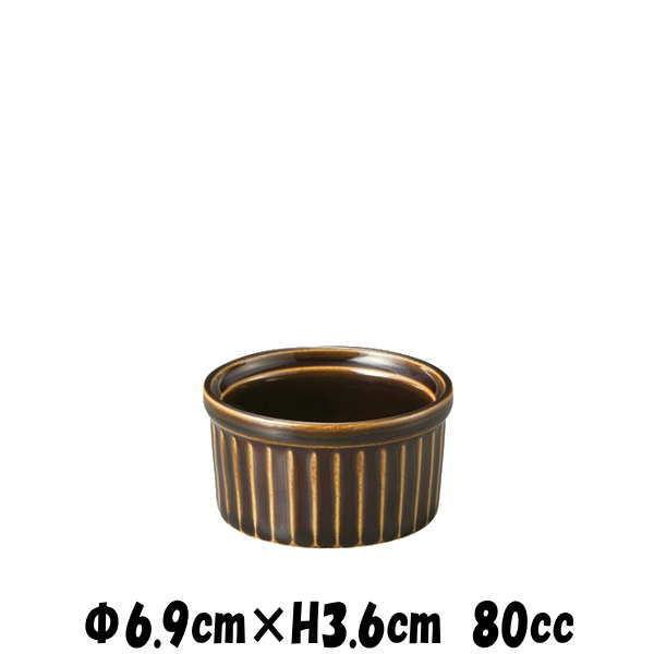 7cmTスフレ（AM）　ブラウン　オーブン対応ココットスフレ　陶器磁器の耐熱食器　おしゃれな業務用洋食器　お皿小皿深皿