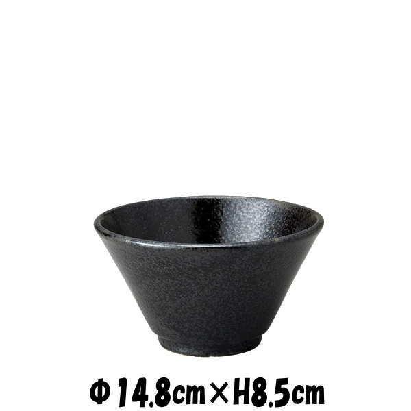 切立深口5.0丼　黒耀　どんぶり丼　陶器磁器の食器　おしゃれな業務用和食器　お皿中皿深皿