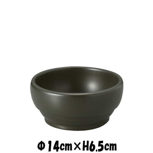 黒14cm 直火対応 耐熱陶器製スタッキング石焼きビビンバ鍋 陶器磁器の