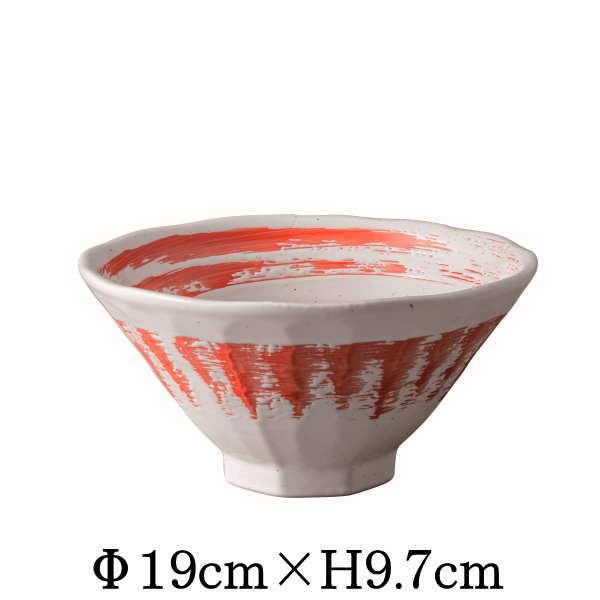 粉引赤渦 八角6.3丼 ラーメン鉢 丼 器 丼鉢 麺 うどん そば ラーメン