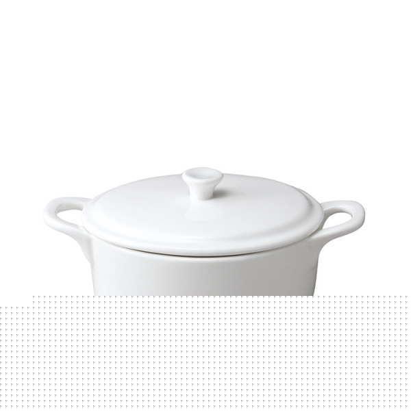 20cmオーバルキャセロール 白 オーブン対応 陶器磁器の耐熱食器