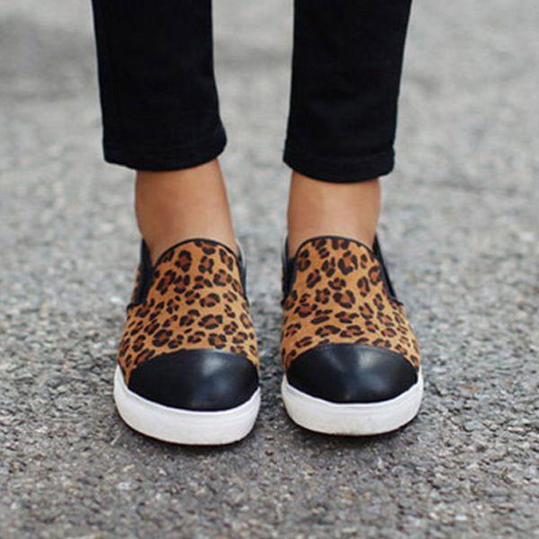 スリッポン 豹柄 ヒョウ柄 レオパード レディース スニーカー フラットシューズ 厚底キャップトゥ 婦人靴 レディースシューズ レディースファッション Buyee Buyee Jasa Perwakilan Pembelian Barang Online Di Jepang