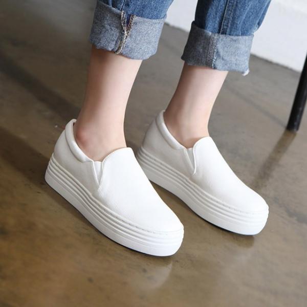 スリッポン レディース スニーカー シルバー ブラック 黒 ホワイト 白 シンプル 厚底 カジュアル 婦人靴 レディースシューズ Buyee Buyee Japanese Proxy Service Buy From Japan Bot Online