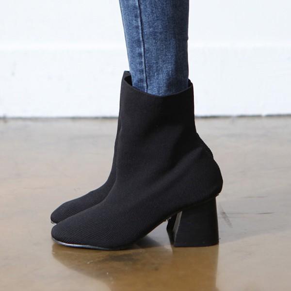 ショートブーツ レディース ヒール 黒 ブラック カーキー ローヒール ブーティ 太ヒール 靴 婦人靴 O 0165 Deciliter デシリットル 通販 Yahoo ショッピング