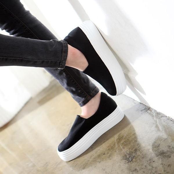 スリッポン レディース 厚底 ブラック グレー 白 ホワイト シンプル 婦人靴 シューズ スニーカー 安い ぺたんこ 歩きやすい 痛くない Buyee Buyee บร การต วกลางจากญ ป น ซ อจากประเทศญ ป น