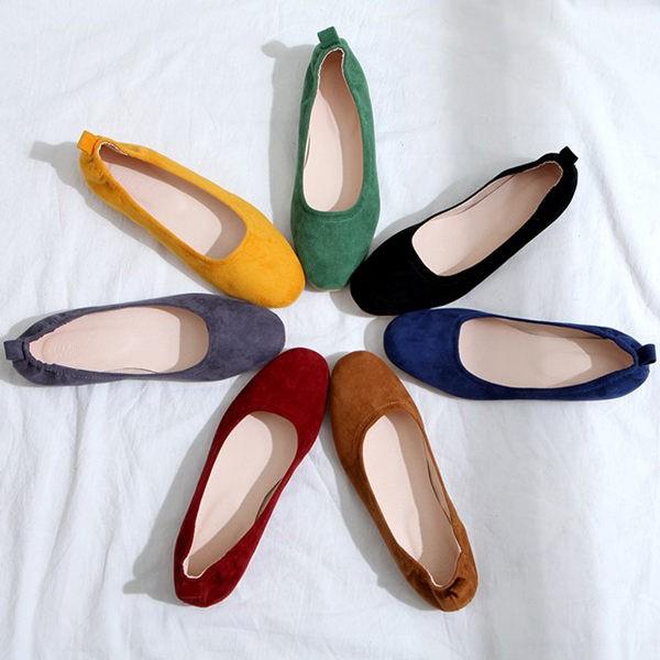 パンプス フラットシューズ バレエシューズ ぺたんこ スエード 黒 ブラック イエロー レディース 婦人靴 歩きやすい ベージュ ワインレッド O 1025 Deciliter デシリットル 通販 Yahoo ショッピング