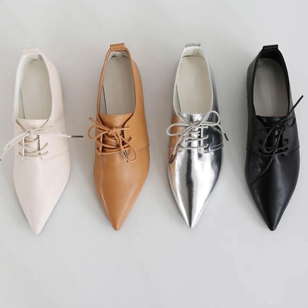 オックスフォードシューズ レディース ポインテッドトゥ おじ靴 レースアップ 黒 ブラック アイボリー タン シルバー ローファー スタンダード O 31 Deciliter デシリットル 通販 Yahoo ショッピング