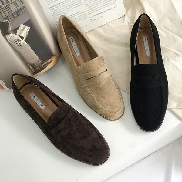 ローファー レディースシューズ スエード おじ靴 ペタンコ ぺたんこ 革靴 黒 茶色 ブラック ブラウン ベージュ コインローファー O 91 Deciliter デシリットル 通販 Yahoo ショッピング