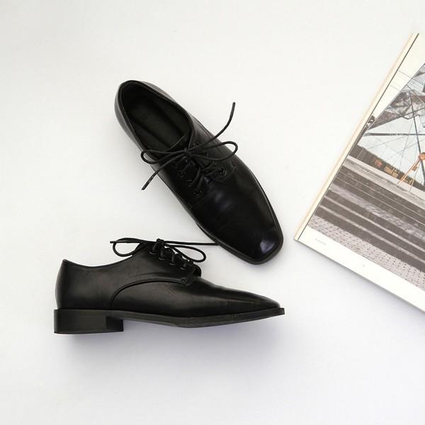 オックスフォードシューズ レディース おじ靴 レースアップ スクエアトゥ 黒 ブラック ローファー スタンダード O 2103 Deciliter デシリットル 通販 Yahoo ショッピング