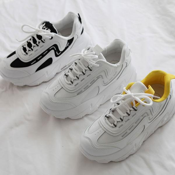 ダッドスニーカー レディース 厚底 ダッドシューズ 黒 白 黄色 ブラック ホワイト イエロー 婦人靴 靴 シューズ スニーカー スリッポン シンプル O 2727 Deciliter デシリットル 通販 Yahoo ショッピング