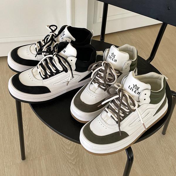 スニーカー ハイカット レースアップ 靴紐 厚底 フラット レディース 黒 ブラック カーキー 安い スリッポン 歩きやすい カジュアル 靴 婦人靴 韓国 O 4712 Deciliter デシリットル 通販 Yahoo ショッピング