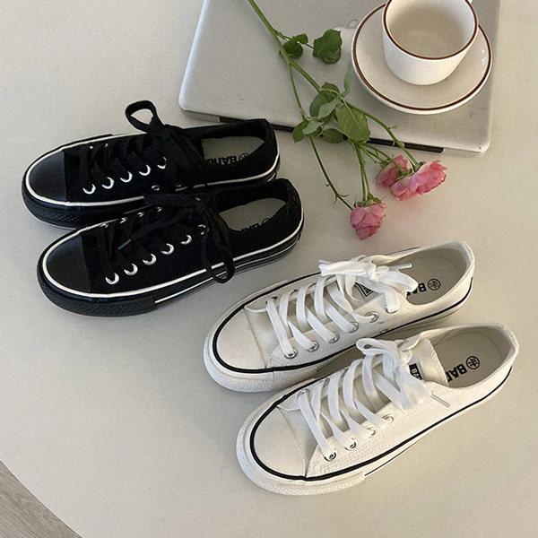 スニーカー キャップトゥ 靴紐 コットン生地 厚底 フラット レディース 黒 白 ブラック ホワイト 歩きやすい スリッポン カジュアル 安い 靴 婦人靴 韓国 O 4870 Deciliter デシリットル 通販 Yahoo ショッピング