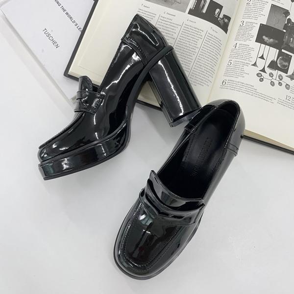 コインローファー スクエアトゥ ストーム レディース ハイヒール