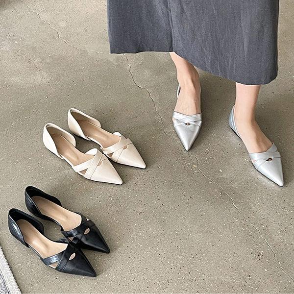 バレエシューズ パンプス セパレート ポインテッドトゥ フラット