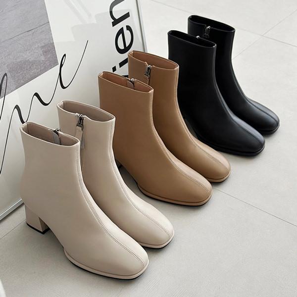 70s SEARS レザー サイドジップ ショートブーツ イタリア製 9EE ショートブーツ 天然牛革 スクエアトゥ サイドジップ レディース