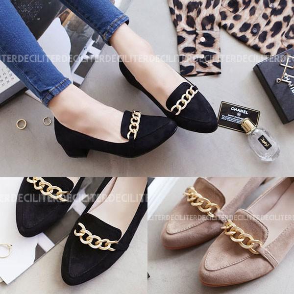 ローファー レディース フラットシューズ スエード 黒 ベージュ ブラック チェーン おじ靴 ペタンコ ぺたんこ シューズ O Dl 025 Deciliter デシリットル 通販 Yahoo ショッピング