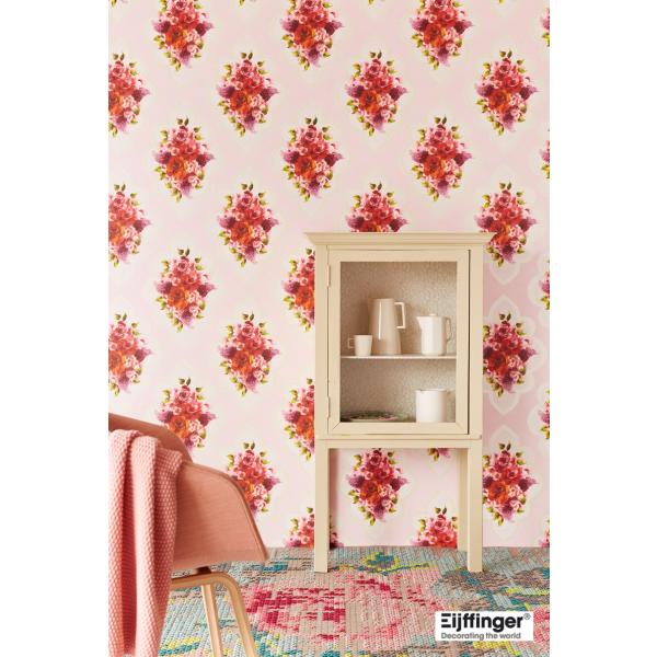 が大特価 輸入壁紙 不織布 Tecido Yosoy 花柄ピンク 最新作一番人気
