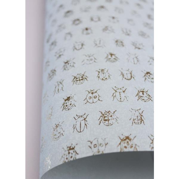 壁紙 Pipstudio4 輸入壁紙 昆虫柄 アイスブルー アイスブルー 10m巻 水色 ゴールドてんとう虫 住宅設備 キッズ こども部屋 Diy 貼ってはがせる オランダ製 10m巻 インテリアショップ デコール