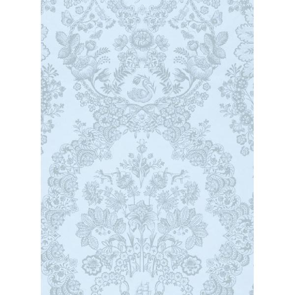 ペールブルー インテリアショップ 壁紙 デコール 貼ってはがせる おしゃれ 内装 Diy 輸入 10m巻 ダマスク Diy 張り替え おすすめ 花柄 モリスpipstudio4 レース オランダ製 10m巻