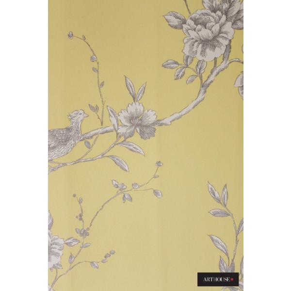 10ｍ巻 デコール 花鳥柄 Diy 工具 輸入壁紙 壁紙 黄色 Options2 海外取り寄せ品 テシード 住宅設備 Chinoise シノワズリ インテリアショップ クロス