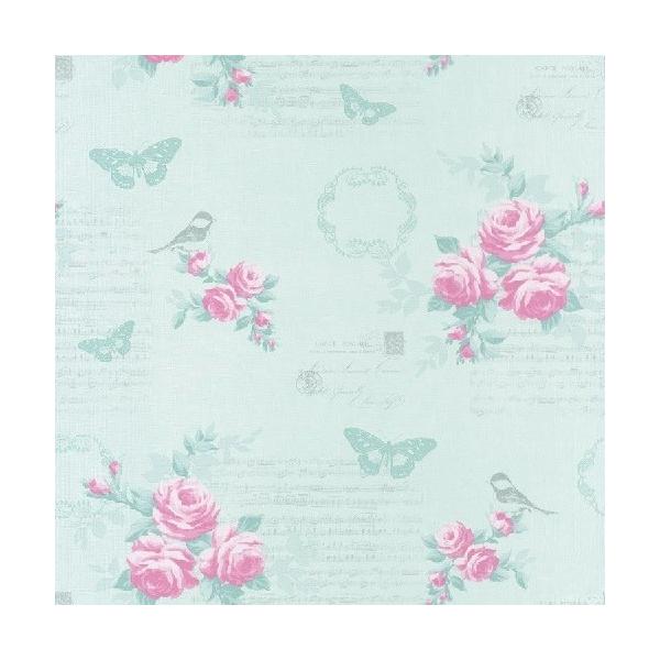 壁紙 張り替え おしゃれ 輸入 おすすめ 住宅設備 フランス製 Diy 工具 海外取り寄せ品 壁紙 ブルー バラ 花柄 Ashl ローラアシュレイ風 Ashl インテリアショップ デコール