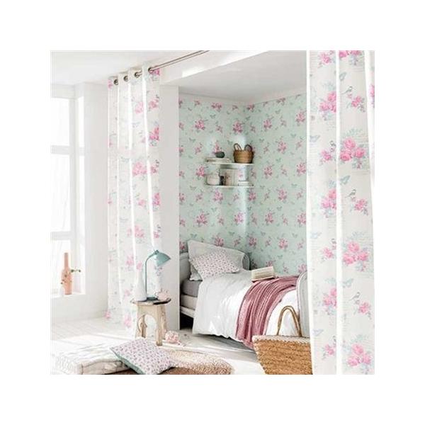 壁紙 張り替え おしゃれ 輸入 おすすめ 住宅設備 フランス製 Diy 工具 海外取り寄せ品 壁紙 ブルー バラ 花柄 Ashl ローラアシュレイ風 Ashl インテリアショップ デコール