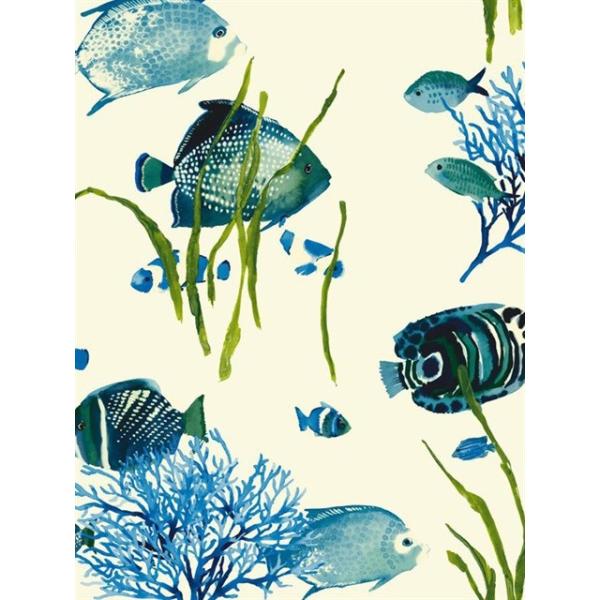 輸入壁紙 魚柄ブルー Ashfordtropics At7003 At7003 インテリアショップ デコール 通販 Yahoo ショッピング