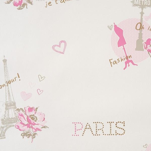 デコール フランスのcaselio カセリオ 社から 女の子向けの輸入壁紙 Girls 輸入壁紙 パリ エッフェル塔ピンク Girls Gln インテリアショップ Only ガールズオンリー Gln 住宅設備 Only ガールズオンリー Gln 大量上品入荷