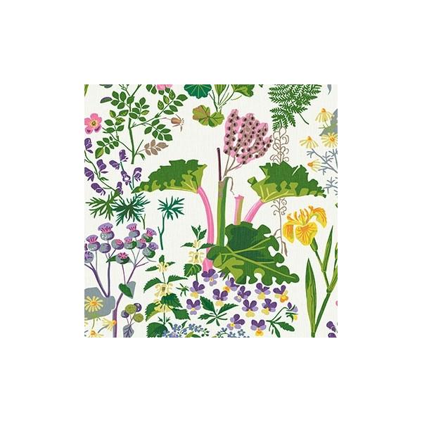 本物の の壁紙 張り替え おしゃれ 輸入 おすすめ 輸入壁紙 Sbt 1792 カラフル ホワイト 草花 Gockenjobs Abarber スウェーデン クロス 10ｍ 高評価の