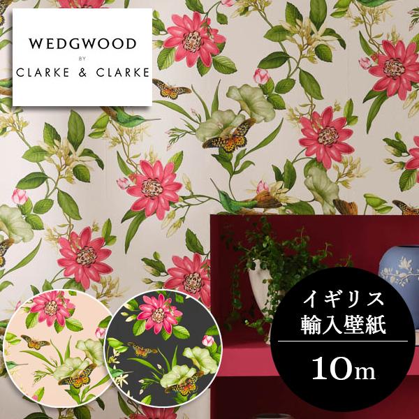 WEDGWOOD 壁紙 ウェッジウッド 花柄 ピンクロータス ワンダー WEDGWOOD 壁紙 ウェッジウッド 花柄 ピンクロータス ワンダー
