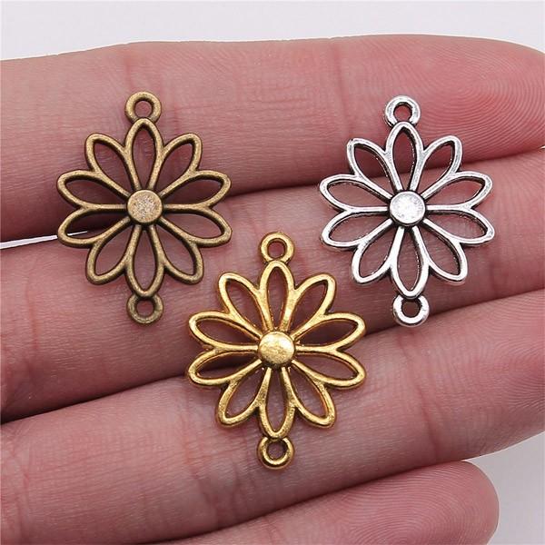 3色から選べるダブルカンのお花チャーム かわいいアンティークチャーム ジョイントパーツ フラワー デコ Acdblflowers デコパーツのデコちゃん 通販 Yahoo ショッピング