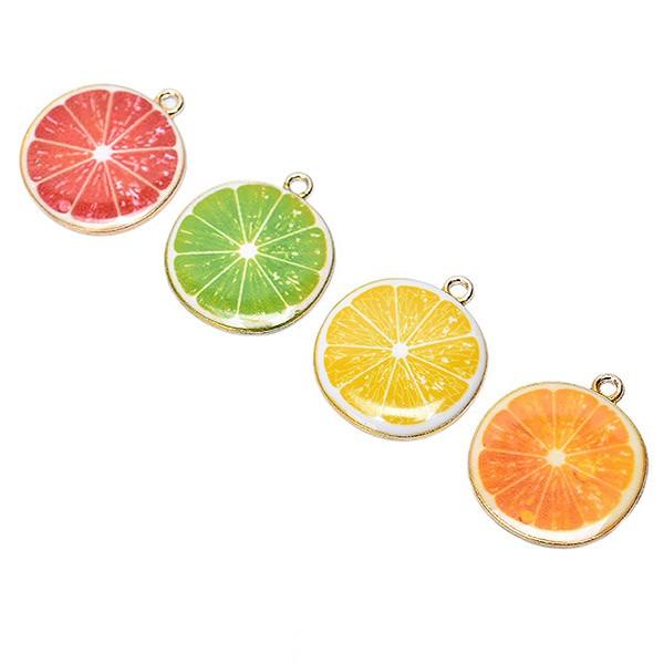 柑橘系フルーツとキウイ かわいいアンティークチャーム グレープフルーツ オレンジ レモン ライム エナメル Acenamelcitrus デコパーツのデコちゃん 通販 Yahoo ショッピング