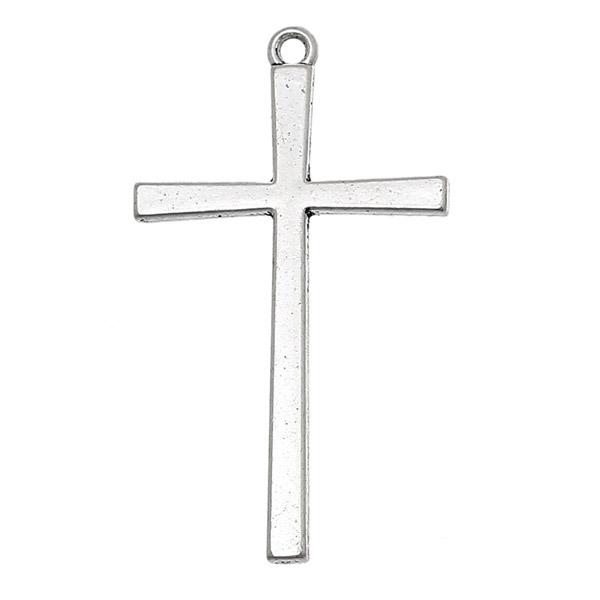 アンティーク 手作り 十字架 シルバー ANTIQUE SILVER CROSS 銀色の十字架☆かわいいアンティークチャーム デコパーツ・デコ土台